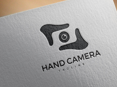 logo hand camera. branding design logo