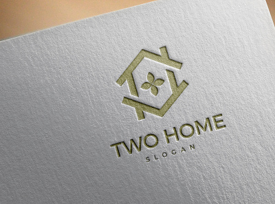 logo two home. branding design logo