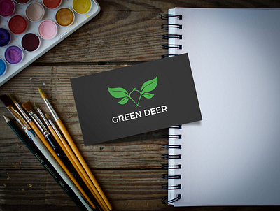 logo green deer. app branding design icon logo