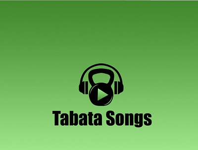 Tabata song Fitness with music logo app design logo minimal vector