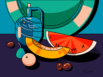 Stilllife 01 colorful fruits illustration illustration design plants stilllife vector