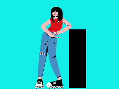 Monica character design illustration vector