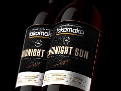 Takamaka Bottle Midnight Sun Concept design graphic design packaging design product design typography