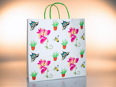Garden Bag brand design branding butterfly design garden icon illustration vector