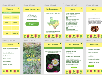 Texas Gardens App app brand design design flower garden icon ux vector xd xd design