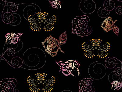 Deep Dreams adobe illustrator bee design digital art flower illustration pattern vector