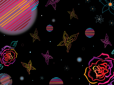 Galaxy Flowers adobe illustrator art design digital art flower galaxy geometric illustration pattern patterns space vector