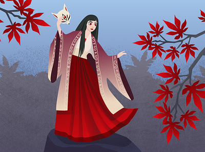 Kitsune / Illustration / Graininess design ill illustration vector