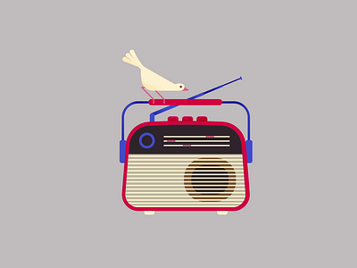 04. Radio aftereffects animatedillustration animation bird illustration inktober inktober2020 loop loopvideo mograph motiongraphics radio vectober vectober2020 vectorart