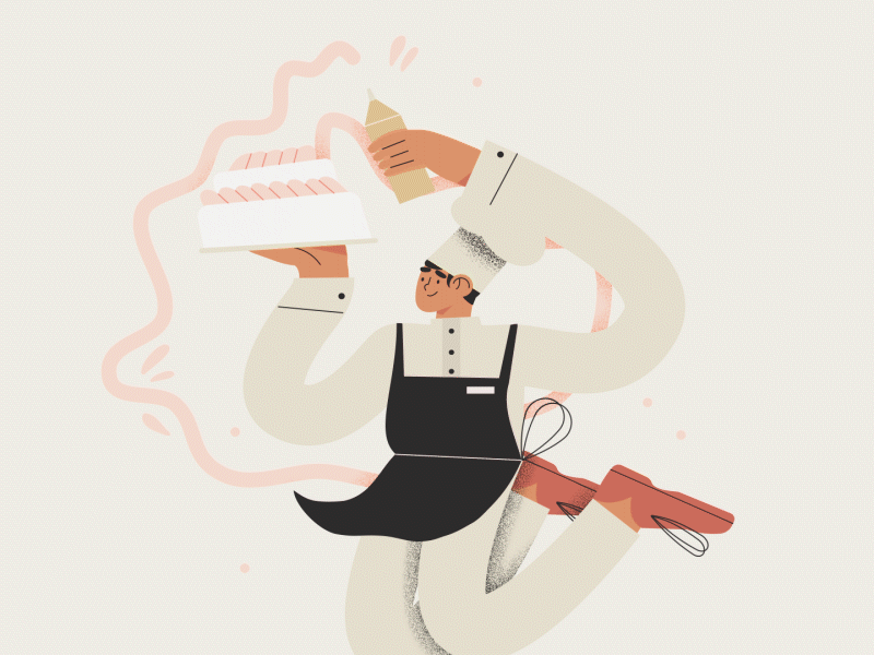 22. Chef aftereffects animatedillustration animation cake chef cook cooking illustration inktober inktober2020 jump jumping loop loopvideo mograph motiongraphics vectober vectober2020 vectorart