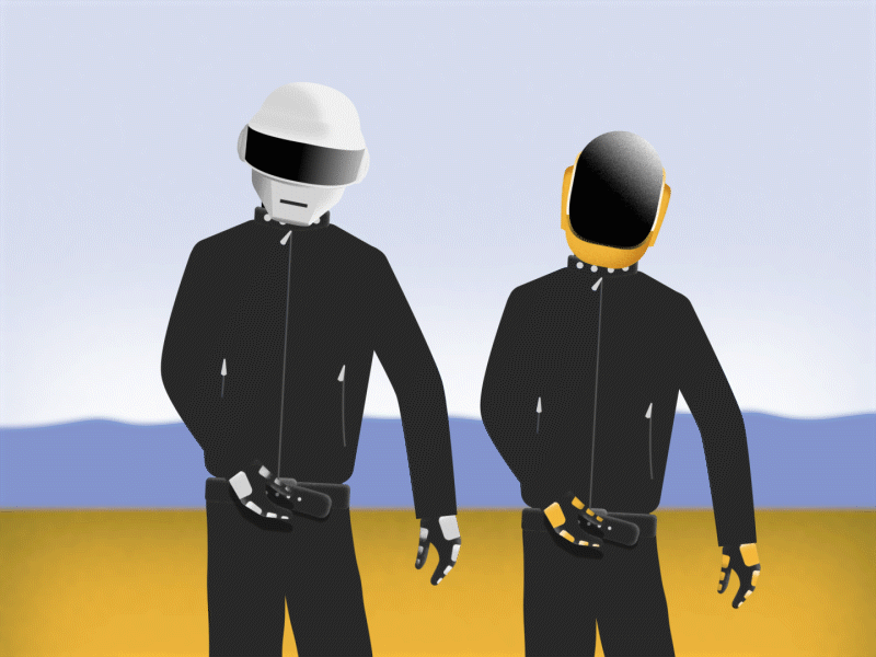 Daft Punk aftereffects animation better cycle daftpunk daftpunkepilogue daftpunktribute electronic epilogue faster harder loop music stronger vectorart walk walking