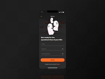 Daily UI #1 - Sign up app design app ui daily ui design figma ghost ghosts login screen scary sign up spooky ui ui design