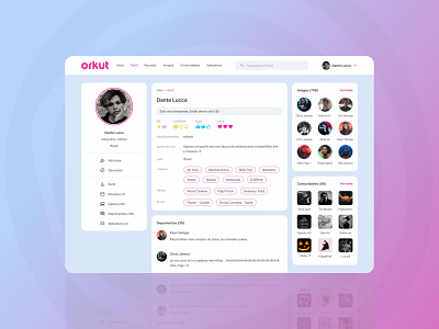 Daily UI #6 - User Profile daily ui daily ui 6 dailyui dailyui6 design orkut profile profile ui ui ui design user profile web design