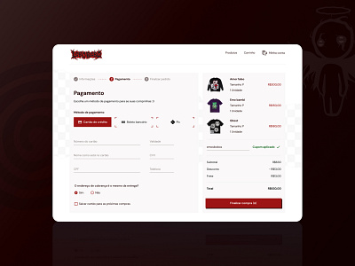 Daily UI #5 | Tribo Criativa | Checkout cart checkout daily daily ui dark design ecommerce emo goth gothic lobo bobo payment spooky tribo criativa ui ui design web