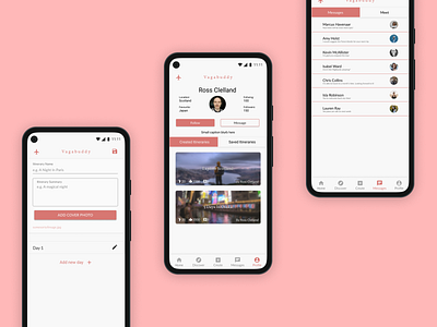 Vagabuddy - Mobile App android friends fun holiday material design mobile mobile app mobile design mobile ui pixel social travel ui ui design ux ux design