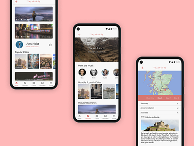 Vagabuddy - Mobile App android friends fun holiday material design mobile mobile app mobile design mobile ui pixel social travel ui ui design ux ux design