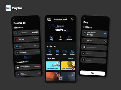 Paytm UI figma fintech app minimal mobile app payment app paytm uidesign