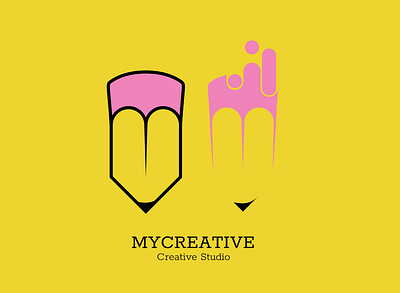 MyCreative | Case Study brand branding branding design case study creative graphic design icon iconic illustrator logo logo design minimal pencil pink studio vector yellow