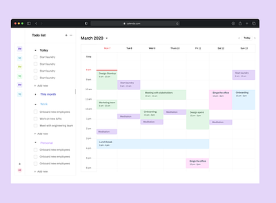 Calendar design uidesign