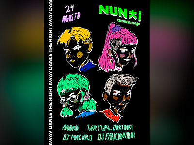 Nunchi's Comeback Party concert design dj illustration kpop party poster poster design