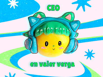 CEO 3d analog animation cat girl cute graphic design ilustration japan social media thumbnail