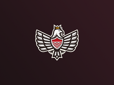 Eagle with a crown mascot logo branding crown design eagle eagle mascot logo esports gaming graphic design logo team vector