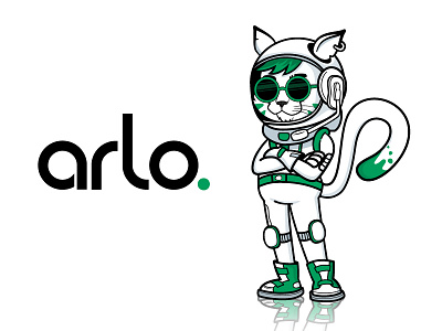 ARLO THE ASTRO-CAT astronout cartoon cat character design cute flat illustration logo vector