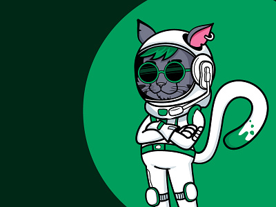 ARLO THE ASTRO-CAT astronaut cat character character design flatdesign illustration logo space vector vectorart