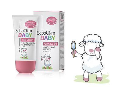 Sheep SeboCalm BABY baby beauty card character design cream cute illustration kid lotion packshot play sheep