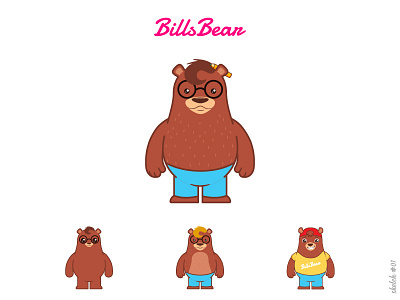 Bills Bear app bear cartoon character design cute icon illustration pose sketch