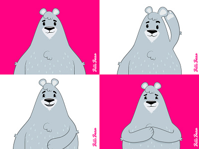 Bills Bear app bear cartoon character design cute icon illustration pose sketch