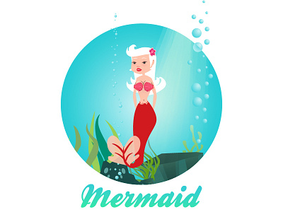 mermaid | Sub flex animation bubbles cartoon character design fish girl mermaid sea under water