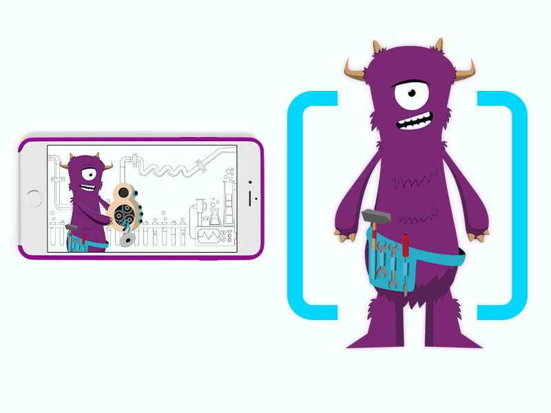 GA-DA Learning Experience animation color computer education fun ipad learning monster purple skills tools tublet