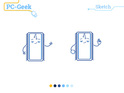 PC-Geek chip computer flat gif glass kid loop magnifying pixel sketch tablet