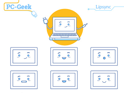 PC-Geek chip computer flat gif glass kid lipsync loop magnifying sketch tablet