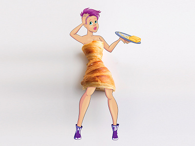 Food Art butter croissant fashion food girl magazine model pastry photo shoes