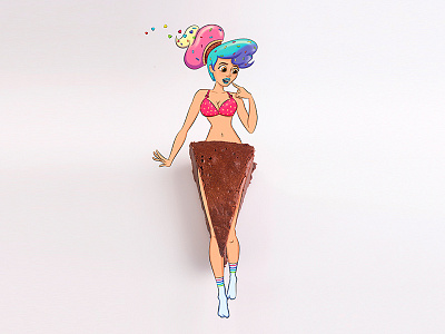 Food Art brownies chocolate color croissant fashion food girl heart ice cream magazine model photo