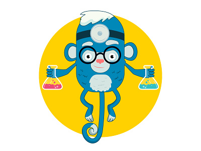 Little Monster character character design doctor illustration monkey myart science test tube