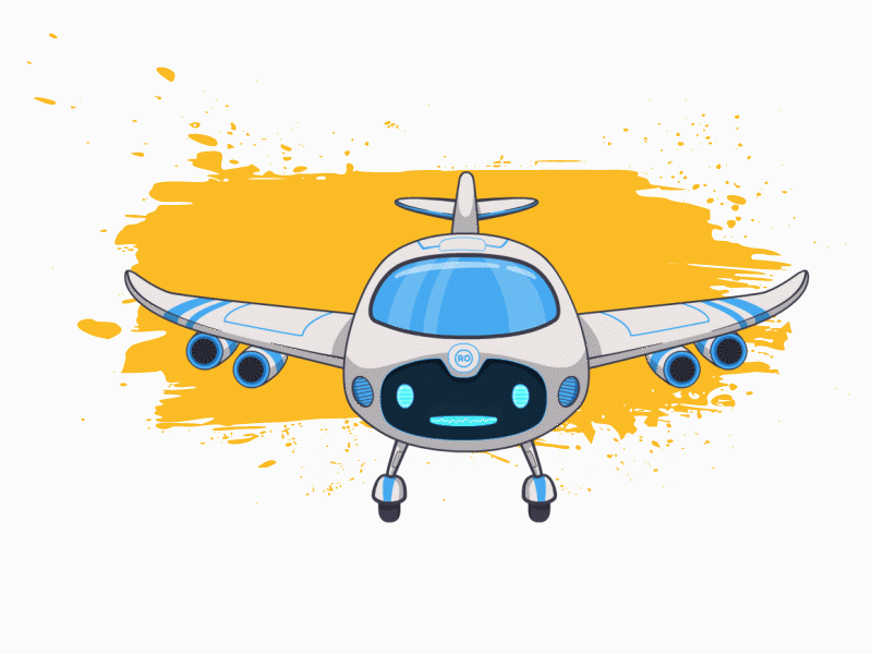 RO_SUBMARINE TO AIRPLANE airplane animation flat design flatdesign gift landing loop sky submarine underwater