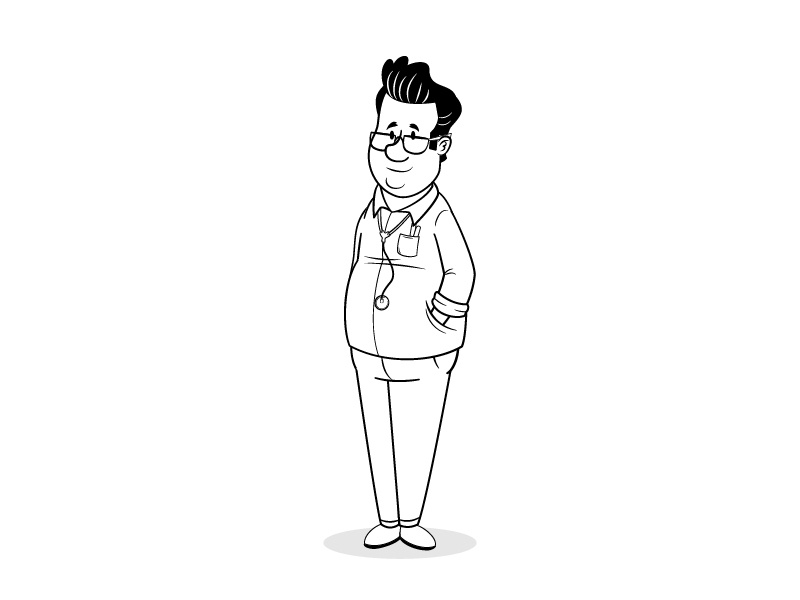 Tzabar Medical doctor animation retro man men nurse hospitals character design illustration draw