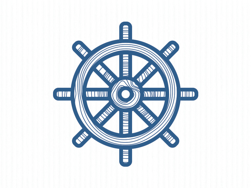 Ship Helm Icon ship boat helm icon logo sea blue
