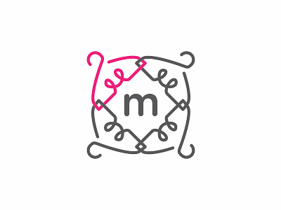 Boutique Fashion Logo boutique fashion hanger lines m monogram pink sophisticated