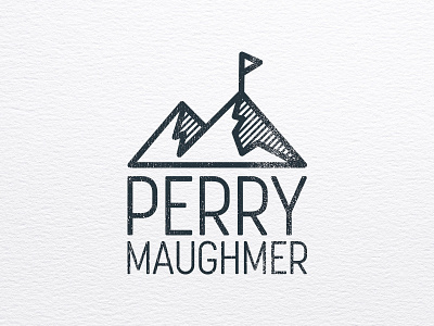 Perry Maughmer Logo flag linework logo monogram mountains