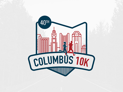 Columbus 10K Logo 10k city columbus linework ohio running skyline