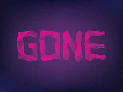 Poly-GONE gone low poly pink purple type