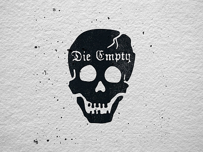 Die Empty black blackletter death letterpress pirate skull