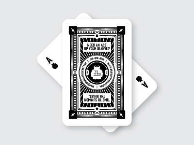 Brave Little Beast - Business Cards ace black business card card deck linework playing card white