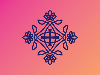 Fashion Branding Badge badge cross crusade emblem fashion flowers logo symmetrical