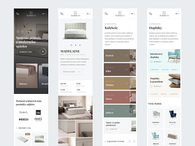 Ferreti respo pages clean detail ecommerce header home homepage interior minimal sleep ui ux web webdesign