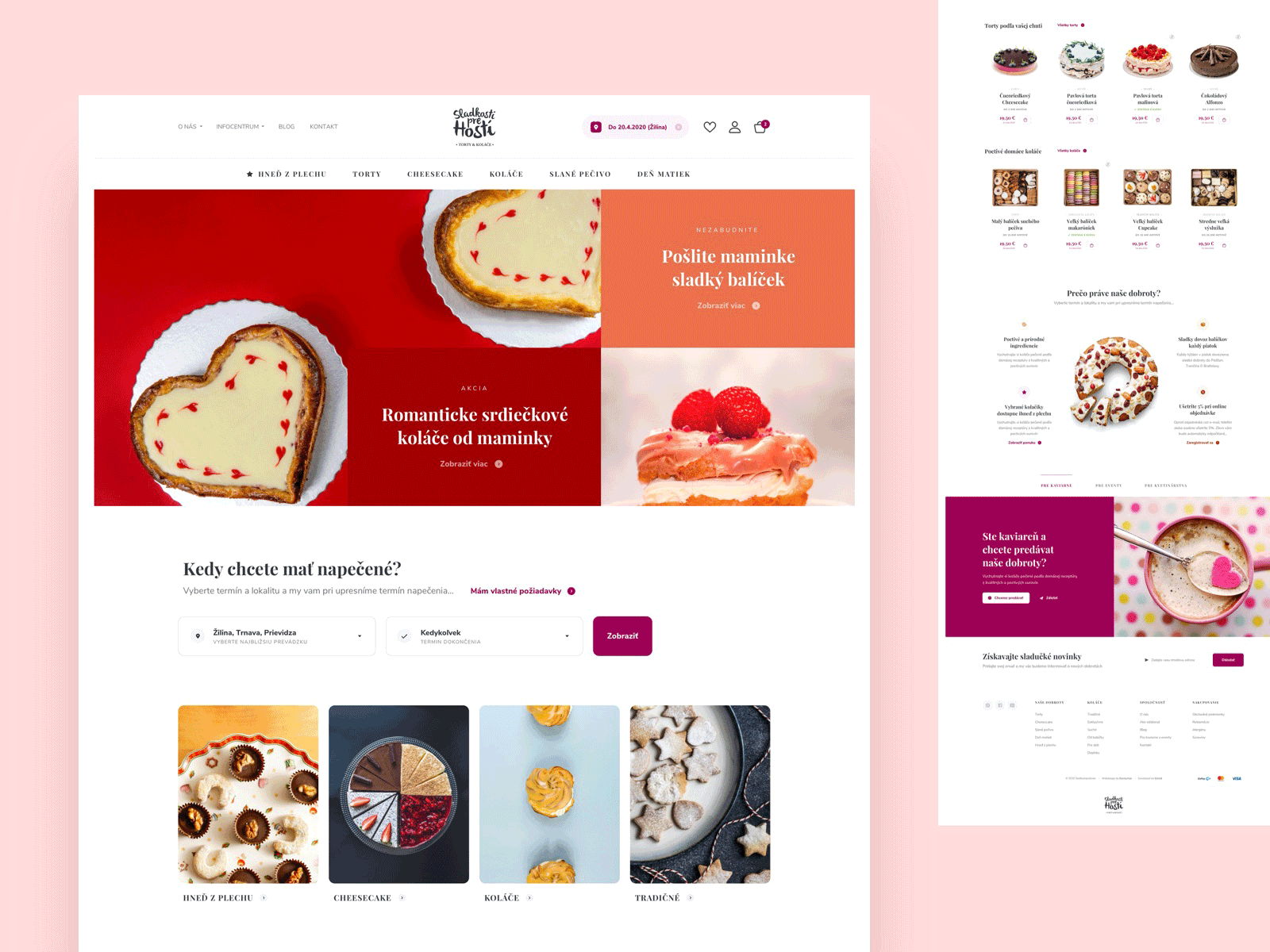 Redesign Sladkosti pre Hosti bakery cake clean ecommerce header homepage landing minimal slovak sweet ui ux web webdesign website